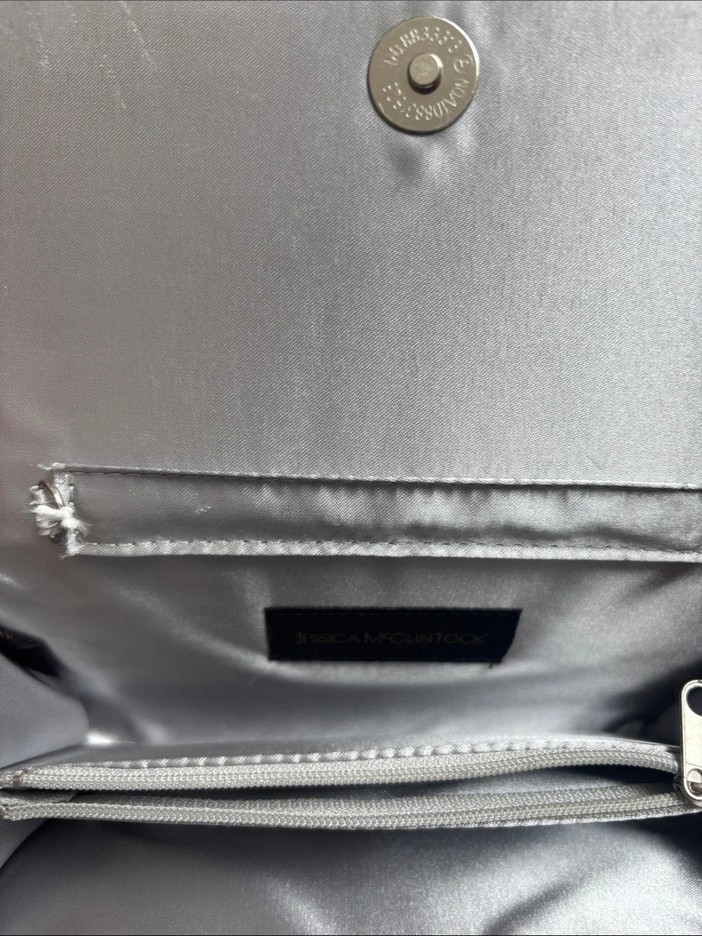Jessica McClintock Purse Silver Metal Mesh clutch